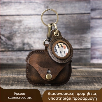 Θήκη AirPods Pro δεύτερης γενιάς — χειροποίητο δέρμα Crazy Horse, θήκη 2-σε-1 για ακουστικά Bluetooth