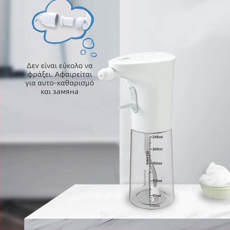 Δοχείο αφρού σαπουνιού με χειροκίνητη πίεση, ABS+PETG, έγχυση με χύτευση, μοντέρνος μινιμαλιστικός σχεδιασμός, βάρος 0.5