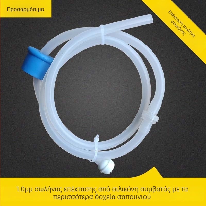 Επεκτεινόμενος σωληνάκι δοσομετρητή σαπουνιού νεροχύτη - σιλικόνη, μηχανισμός πατήματος με το χέρι, μοντέρνος απλός σχεδιασμός