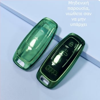 Θήκη κλειδιού Audi TPU προστατευτικό κέλυφος, διαφανής, συμβατή με A4/A5/A6/A8/Q5L
