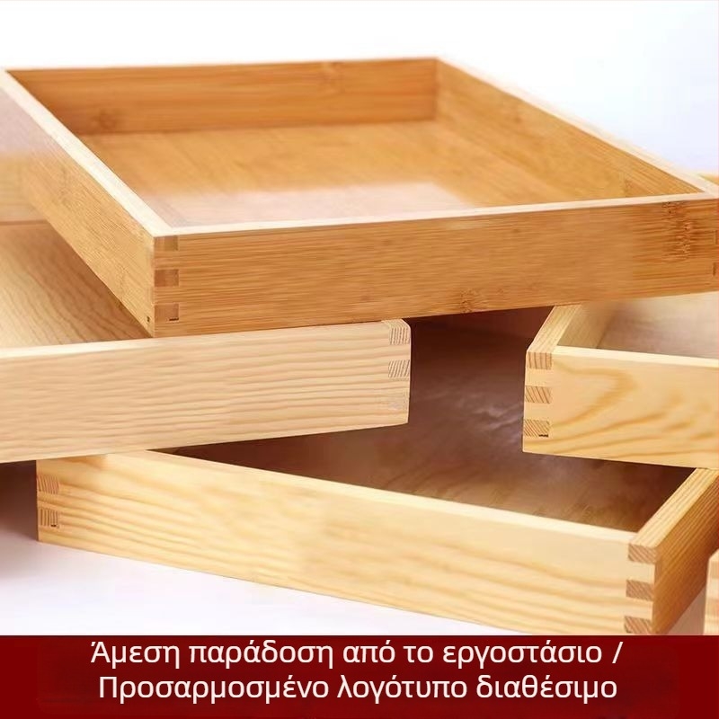 Ξύλινος ορθογώνιος δίσκος προβολής ψωμιού για αρτοποιείο, δίσκος αποθήκευσης από μασίφ ξύλο, μοντέρνο μινιμαλιστικό στυλ