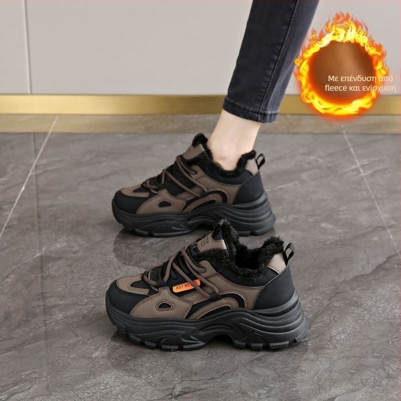 Γυναικείες φλατ με επάνω μέρος από δέρμα δευτέρου επιπέδου, πάτος από δέρμα δευτέρου επιπέδου, εσωτερικό από ύφασμα, ριγέ μοτίο