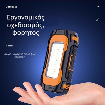 X103 Φορητό Φως Εργασίας: Διπλό Μαγνητικό, Διπλό LED Φως, Μεγάλης Ισχύος Μπαταρία, Αυτονομία 100 Ωρών, Επισκευή Σκηνής
