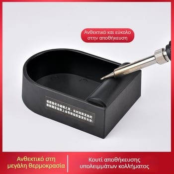 New litai Soldering Iron Tin Slag Box Cleaner in Wood Box – High-Temperature Tin Slag Cleaner for Welding Maintenance