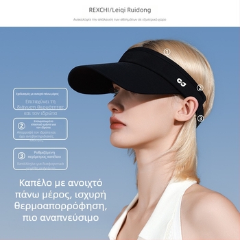 Unisex εξωτερικό αθλητικό καπέλο με UV προστασία, ύφασμα Nylon/Spandex, τυπωμένο λογότυπο, παραμετροποίηση, κατάλληλο για τρέξιμο, ποδηλασία και τένις