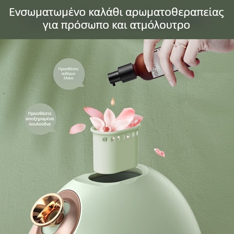 Meix οικιακός ατμοποιητής προσώπου με αρωματοθεραπεία, ζεστός-ψυχρός διπλός ψεκασμός, 2 ταχύτητες, περίβλημα με ηλεκτροπλατίωση, χρόνος ομίχλης 31–60 s