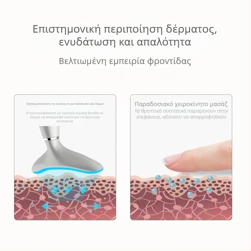 Yeahsmile Συσκευή φροντίδας προσώπου και λαιμού – φορητή για οικιακή χρήση, μασάζ και ανύψωση, μπαταρία 300–500mAh, δόνηση και θερμοθεραπεία, IPX0
