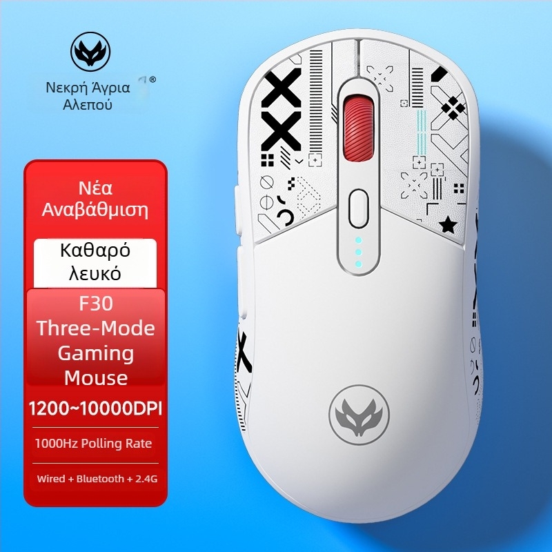 Hot Silver Fox ποντίκι φωτοηλεκτρικό – USB διεπαφή, 10000 DPI, 6 πλήκτρα, ενσύρματο + 2.4G ασύρματο, επαναφορτιζόμενο