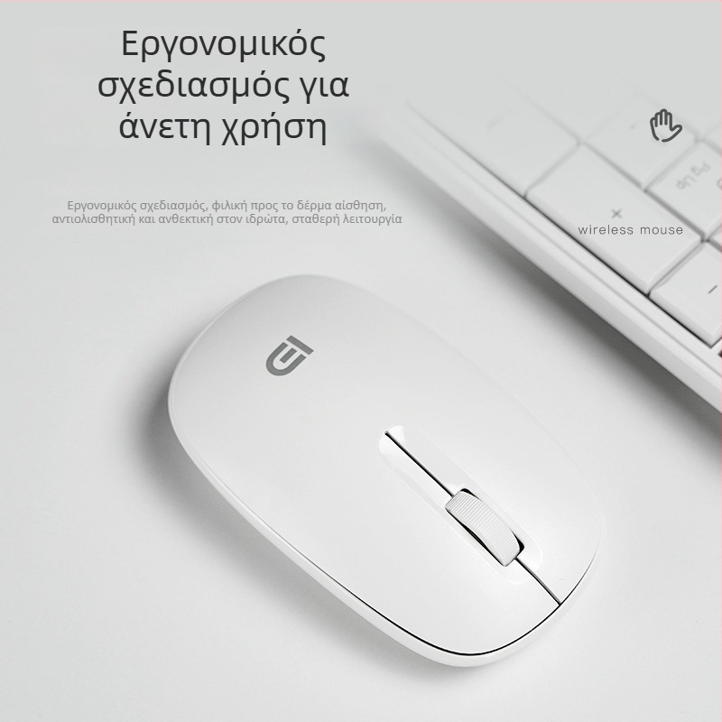 Ασύρματο ποντίκι USB, 2.4GHz ασύρματη σύνδεση, οπτικό 1000dpi, 3 κουμπιά, εργονομικός σχεδιασμός