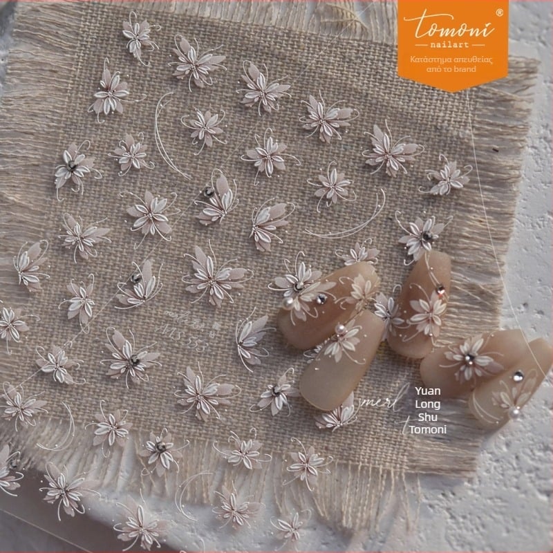 Αυτοκόλλητα τέχνης νυχιών – Κρύσταλλα διαμαντιών, λουλούδια και πεταλούδες, καρτούν μοτίβο, μινιμαλιστικό στυλ