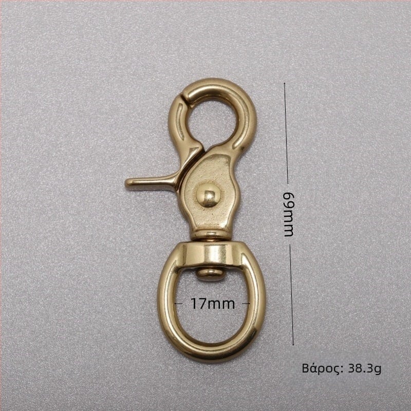 Χαλκός εξάρτημα κούμπωμα με κυκλική βάση για τσάντες, αποσκευές και περιλαίμιο σκύλου 5013b - Jim Hardware, Άνοιξη 2025