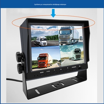 Οθόνη LCD οχήματος τετρακαναλική με AHD, με κάμερα οπισθοπορείας για φορτηγά και λεωφορεία