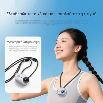 Go9 Κάμερα για κατοικίδια με σταθεροποίηση 4K, κρεμαστή από τον λαιμό προβολή από πρώτο πρόσωπο, αισθητήρας 20 MP, διάρκεια μπαταρίας 2 ωρών