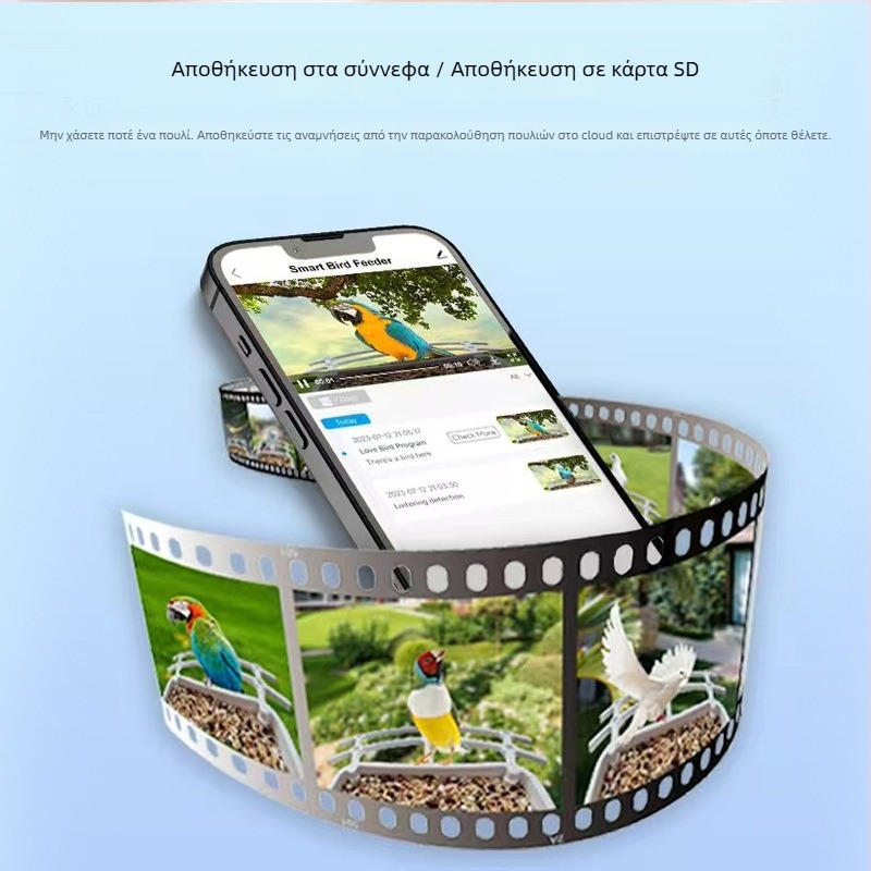 Κάμερα ταΐστρας πουλιών BF10 — 30 ημέρες μπαταρίας, εύρος εικόνας 15 μ, ABS οικολογικό υλικό, πλαστικό περίβλημα (Μοντέλο BF10, διάρκεια μπαταρίας 30 ημέρες, εύρος εικόνας 15 μ, ABS φιλικό προς το περιβάλλον υλικό, Πλαστικό σώμα)