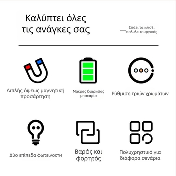 LED φως πλήρωσης C05 – Τρεις χρωματικές θερμοκρασίες, Ισχύς κάτω από 10W, Τάση 3,7V