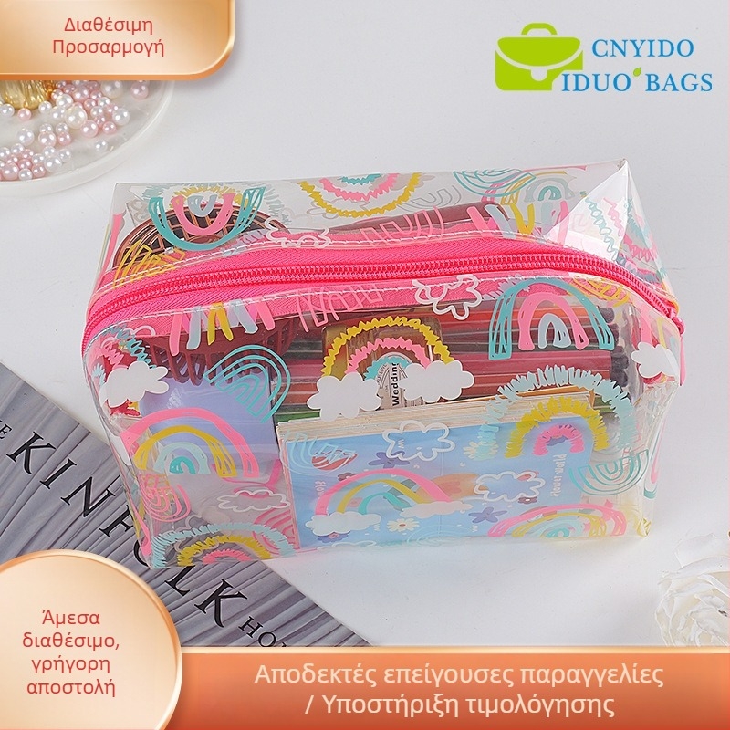 Διαφανής TPU θήκη καλλυντικών, παχύτερος νεσεσέρ για μολύβια, εκτυπωμένη οκτάγωνη τσαντάκι με φερμουάρ, ραμμένος φερμουάρ; Υλικό: PVC EVA TPU; Μήκος φερμουάρ: 10–30 cm; Για συσκευασία καλλυντικών