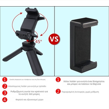 Westage Επιτραπέζιο τρίποδο για κινητό τηλέφωνο, πλαστική κατασκευή, παγκόσμια συμβατότητα με smartphones, κατάλληλο για επιφάνειες εργασίας, ζωντανές μεταδόσεις και σύντομα βίντεο