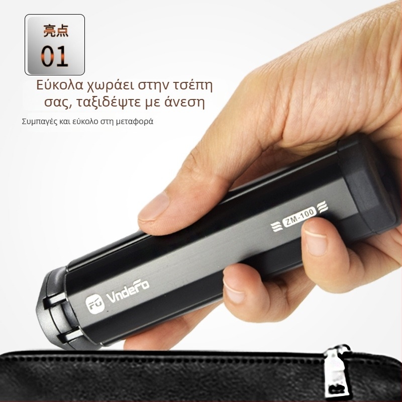 Τρίποδο επιτραπέζιο για smartphone ζωντανής μετάδοσης — κατασκευή από κράμα αλουμινίου/ψευδάργυρου, σχεδιασμός με 1 κόμβο, ικανότητα φόρτωσης μέχρι 2 kg, βάρος 0,142 kg, μοντέλο ZM-100(GB)