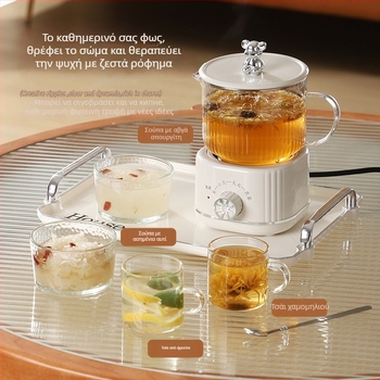 Έξυπνο δοχείο παρασκευής τσαγιού για την υγεία με βάση, μοντέλο QY-YS360, χωρητικότητα έως 1 L, σώμα από μποροσίλιτικ γυαλί, 220 V, 300–350 W