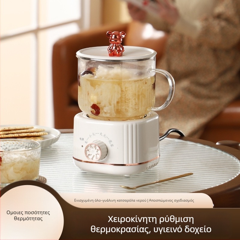 Έξυπνο δοχείο παρασκευής τσαγιού για την υγεία με βάση, μοντέλο QY-YS360, χωρητικότητα έως 1 L, σώμα από μποροσίλιτικ γυαλί, 220 V, 300–350 W