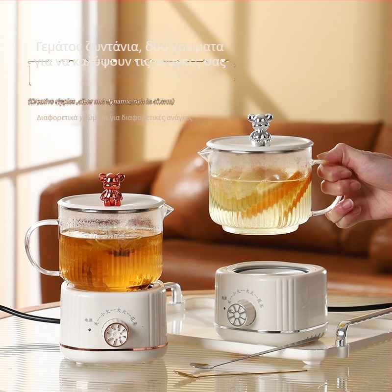 Έξυπνο δοχείο παρασκευής τσαγιού για την υγεία με βάση, μοντέλο QY-YS360, χωρητικότητα έως 1 L, σώμα από μποροσίλιτικ γυαλί, 220 V, 300–350 W