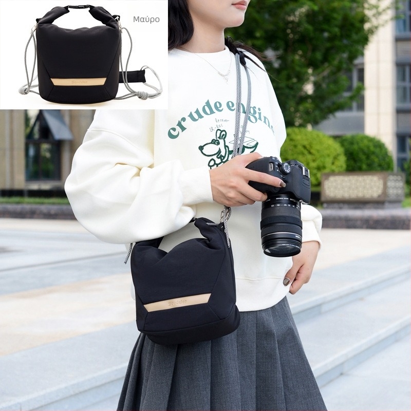 Τσάντα φωτογραφικής μηχανής ώμου και crossbody για SLR και mirrorless, αδιάβροχο νάιλον, unisex, αστικός μινιμαλισμός.