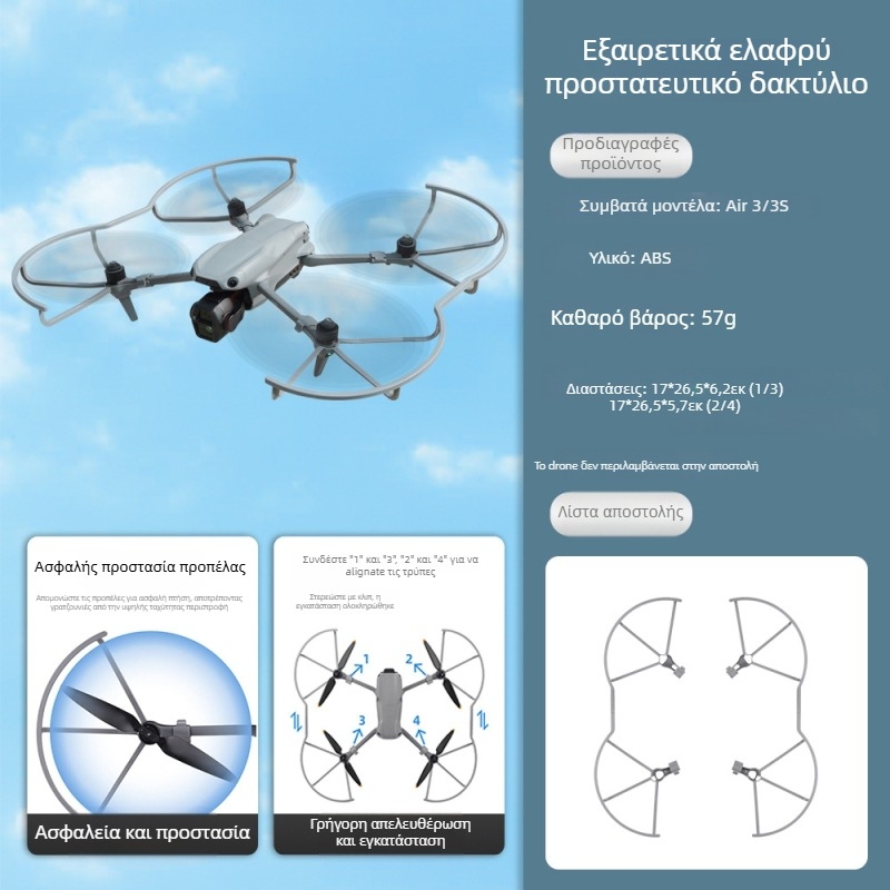 Κάλυμμα προστασίας πτερυγίων και δαχτυλίδι αποτροπής σύγκρουσης για DJI Air3S / Mavic Air3