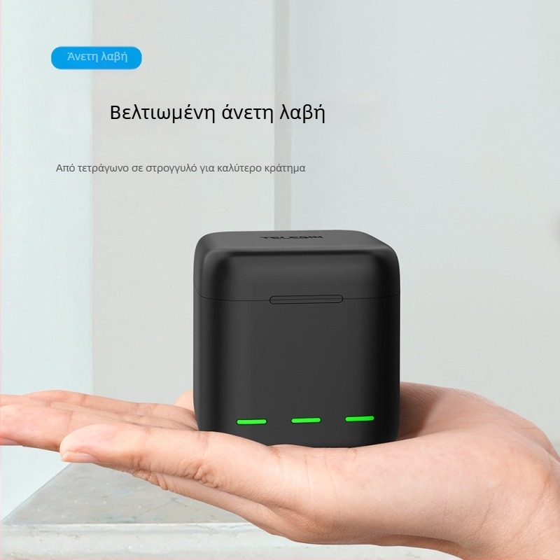 GP13 Κουτί Αποθήκευσης Φορτιστή για GoPro HERO13 – Σιλικόνη/PC περίβλημα, 3-θέσεων Φορτιστής, Περιλαμβάνει φορτιστή, μπαταρία και καλώδιο δεδομένων