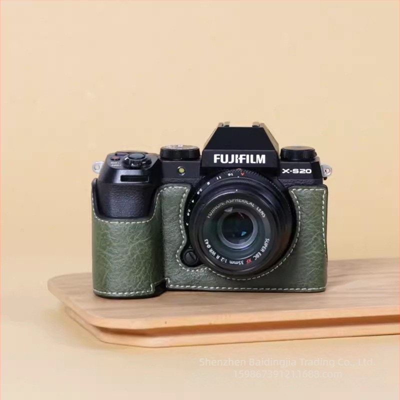 Τσάντα Ψηφιακής Μηχανής Fuji XS20 (mirrorless) – PU Δέρμα, Ώμου Στυλ, Ρετρό Μισό Σετ, Φορητή Φωτογραφική Τσάντα