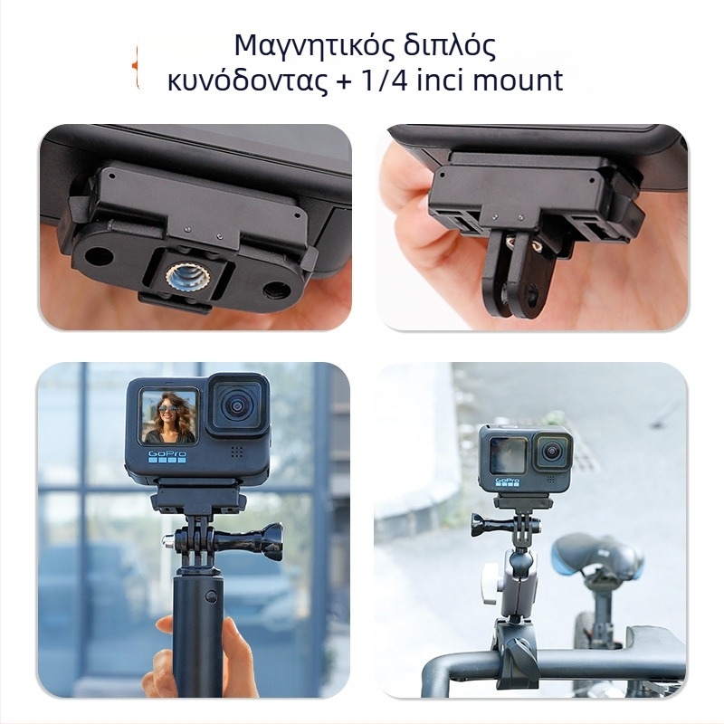 GoPro 8-12 μαγνητική βάση γρήγορης απελευθέρωσης για Hero, πλαστικός προσαρμοστής βάσης, μοντέλο OP3-BHM-SL (Συμβατότητα: GoPro 8-12; Τύπος: μαγνητική βάση γρήγορης απελευθέρωσης; Υλικό: πλαστικό; Πακέτο: 1+1 ή 2+2)