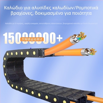 Βιομηχανικό καλώδιο δικτύου Cat8 για Profinet, διπλά θωρακισμένο, drag-chain συμβατό, 40 Gbps