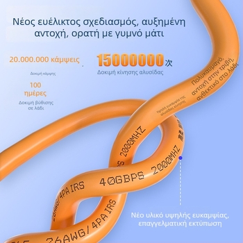 Βιομηχανικό καλώδιο δικτύου Cat8 για Profinet, διπλά θωρακισμένο, drag-chain συμβατό, 40 Gbps