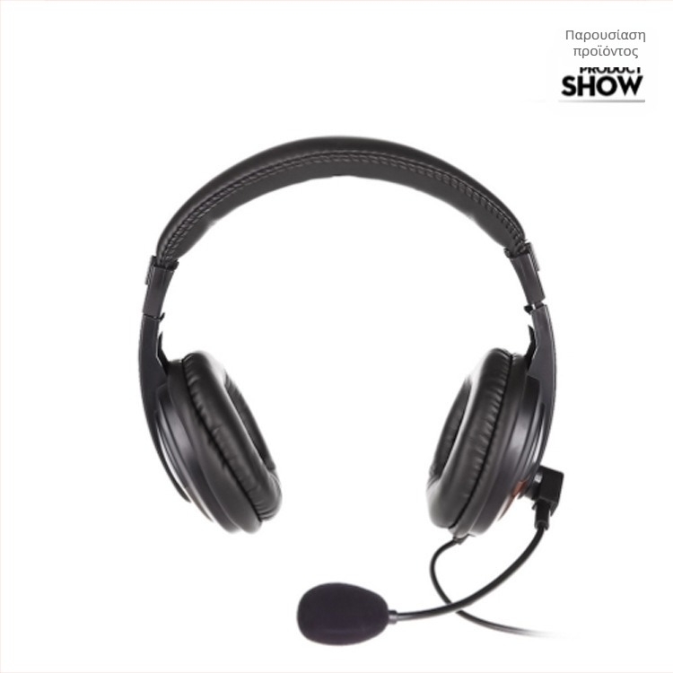 Ακουστικά ενσύρματα με μικρόφωνο για PC – βύσμα 3,5 mm, αντίσταση 32 Ω, εύρος συχνοτήτων 38–40 Hz, καλώδιο 1,5 m