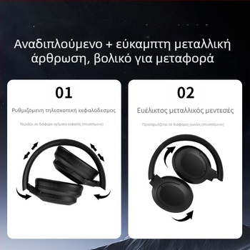 Ασύρματα ακουστικά Bluetooth με ANC, πάνω από το αυτί, Hi-Fi στερεοφωνικός ήχος, άνεση καθ' όλη τη μέρα