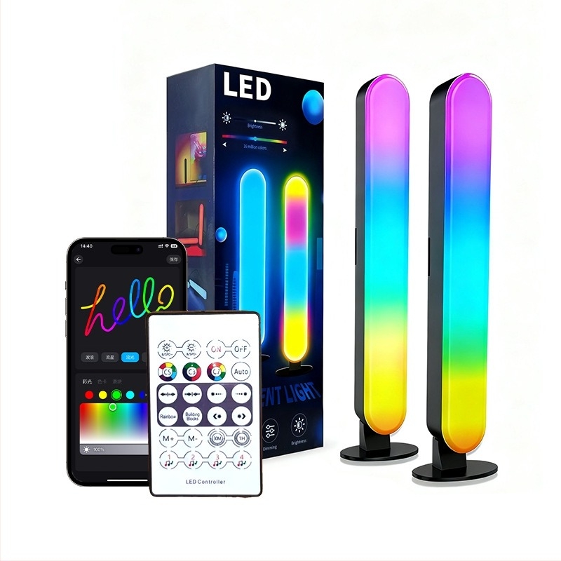 RGB φως περιβάλλοντος για gaming με αισθητήρα μουσικού ritmou και ενεργοποίηση ήχου, επιτραπέζιο φωτιστικό με κατακόρυφη στήριξη – έλεγχος εξ αποστάσεως, εφαρμογή και φωνητικός έλεγχος