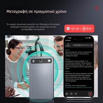 CB08 Συσκευή καταγραφής με ταυτόχρονο μεταφραστή και μετατροπή φωνής σε κείμενο, διπλός μικρόφωνος, εγγραφή WAV έως 999 λεπτά, αλουμινένιο σώμα, οθόνη 0,42 ιντσών, υποστήριξη TF κάρτας