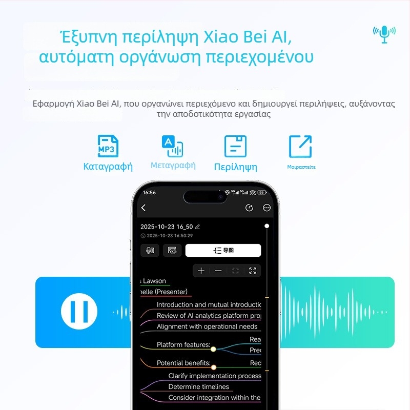 M10 Elite Edition Φορητός καταγραφέας ήχου με διπλά μικρόφωνα, MP3, απεριόριστος χρόνος ηχογράφησης, OEM παραμετροποίηση και εκτύπωση λογότυπου