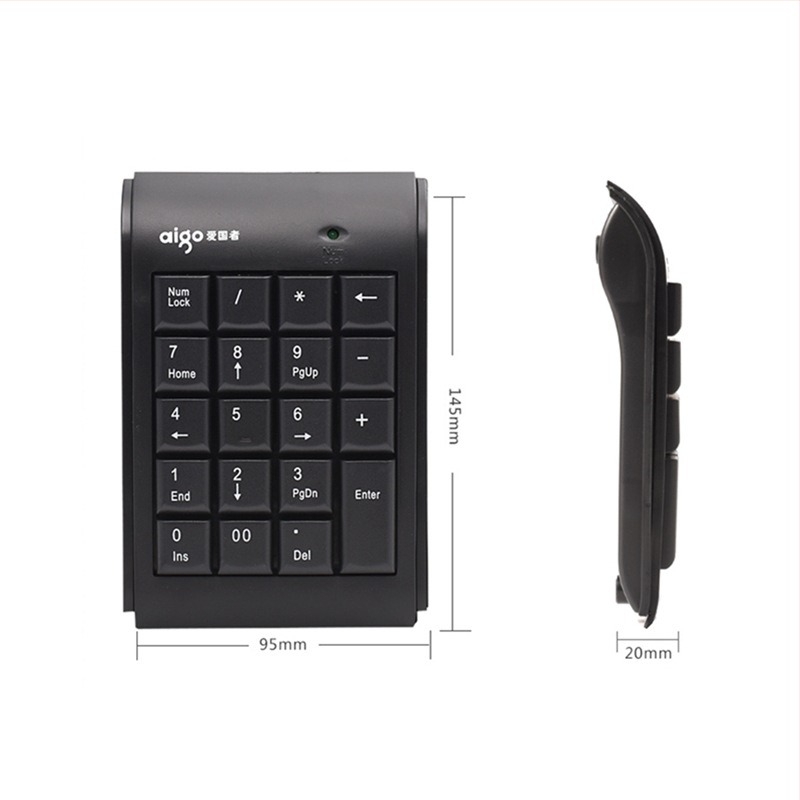 W909 ενσύρματο ψηφιακό πληκτρολόγιο με 23 πλήκτρα για φορητό υπολογιστή και PC, ABS κατασκευή, καλώδιο 1.45 μ., χωρίς φωτισμό