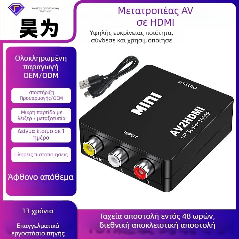 Μετατροπέας AV σε HDMI βίντεο 1080P με είσοδο RCA