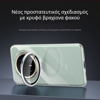 Θήκη Huawei Mate80 για κινητό, διαφανές PC, κατασκευή με θερμοπρέσα, ενσωματωμένο στήριγμα