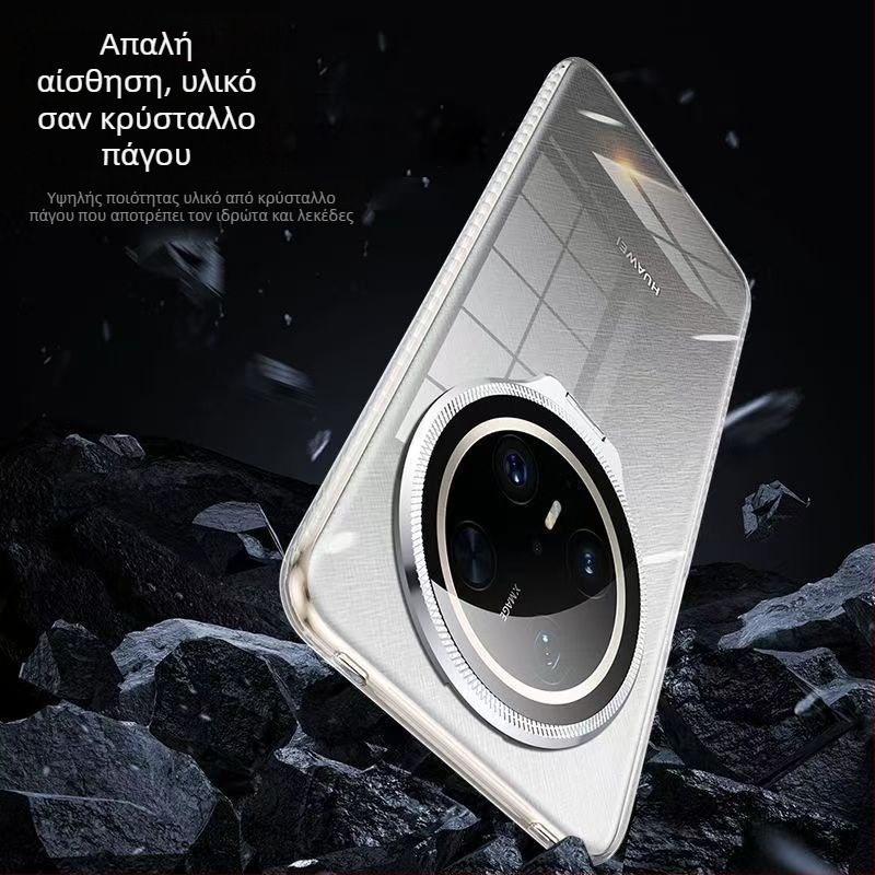 Θήκη Huawei Mate80 για κινητό, διαφανές PC, κατασκευή με θερμοπρέσα, ενσωματωμένο στήριγμα