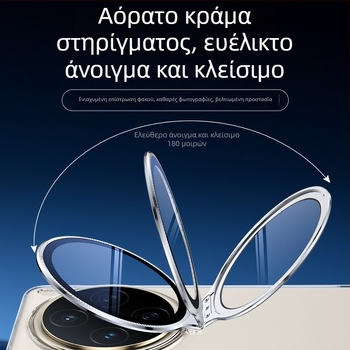 Στήριγμα φακού χωρίς πλαίσιο, διαφανές για θήκη Vivo X200S/X200 Ultra – Gusasi, πολυκαρβονικό, ανάγλυφη κατασκευή