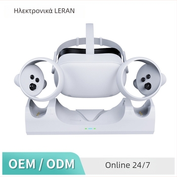 LR-VR009 Ασύρματη Βάση Φόρτισης Meta Quest 2 με Μαγνητική Προέλκυση, ABS, Είσοδος 5V2A, Έξοδος 2×5V1A