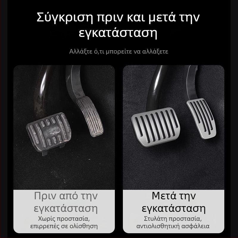 Κάλυμμα προστασίας από κράμα αλουμινίου για τα πεντάλ γκαζιού και φρένων του Tesla Model 3/Y, 2019–2023, αυτόματη μετάδοση