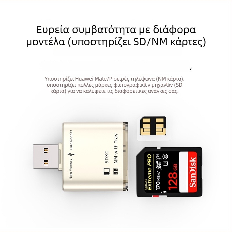 Αναγνώστης καρτών USB 3.0 – Υποστήριξη SD/TF, μεταλλικό περίβλημα από ψευδάργυρο, μοντέλο JS-68, εξωτερικός σχεδιασμός
