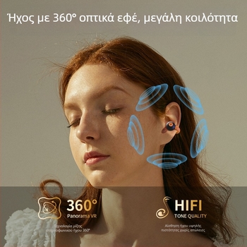 Κλιπ-ον Bluetooth ακουστικά για παιχνίδια με ανοιχτή πίσω σχεδίαση, Bluetooth 5.4, χαμηλή καθυστέρηση, αυτονομία μπαταρίας 4–8 ωρών, περίβλημα από κράμα τιτανίου