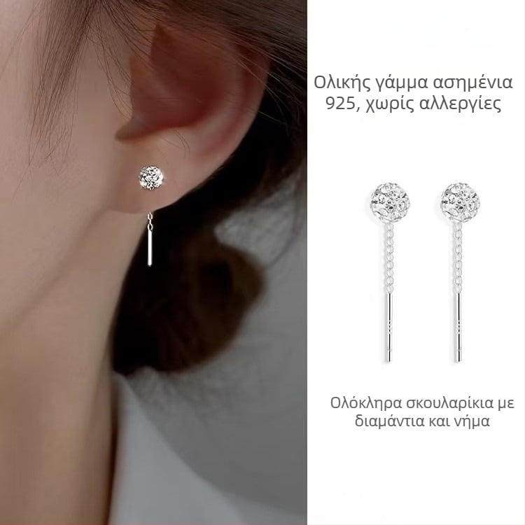 Σκουλαρίκια με ζιρκόν, γεωμετρικός σχεδιασμός, απλό στυλ, για γυναίκες, φθινόπωρο 2025