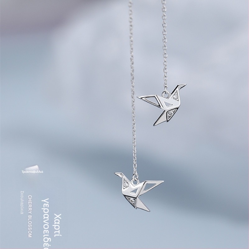 Σκουλαρίκια από ασήμι 925 με μοτίβο ζωικού ζώδιου, γλυκό και δροσερό στυλ