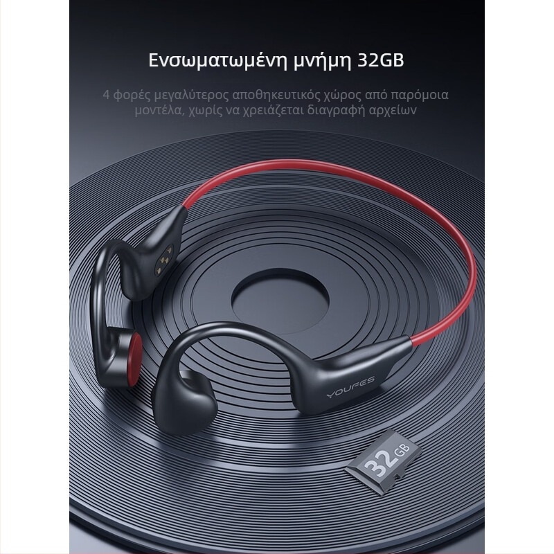 Ακουστικά Bluetooth οστικής αγωγής, κρεμαστά, IPX8 αδιάβροχα, ασύρματα με μικρόφωνο, μοντέλο X6