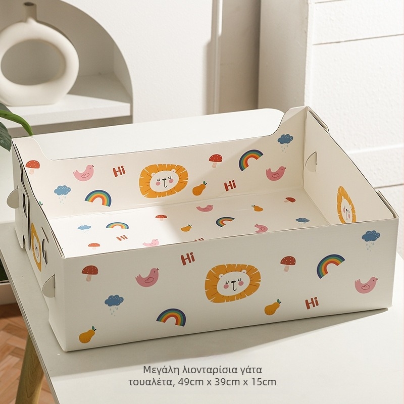 Κουτί άμμου γάτας από χαρτί, μιας χρήσης, πτυσσόμενο με μεγάλη χωρητικότητα, κατάλληλο για γάτες και σκύλους